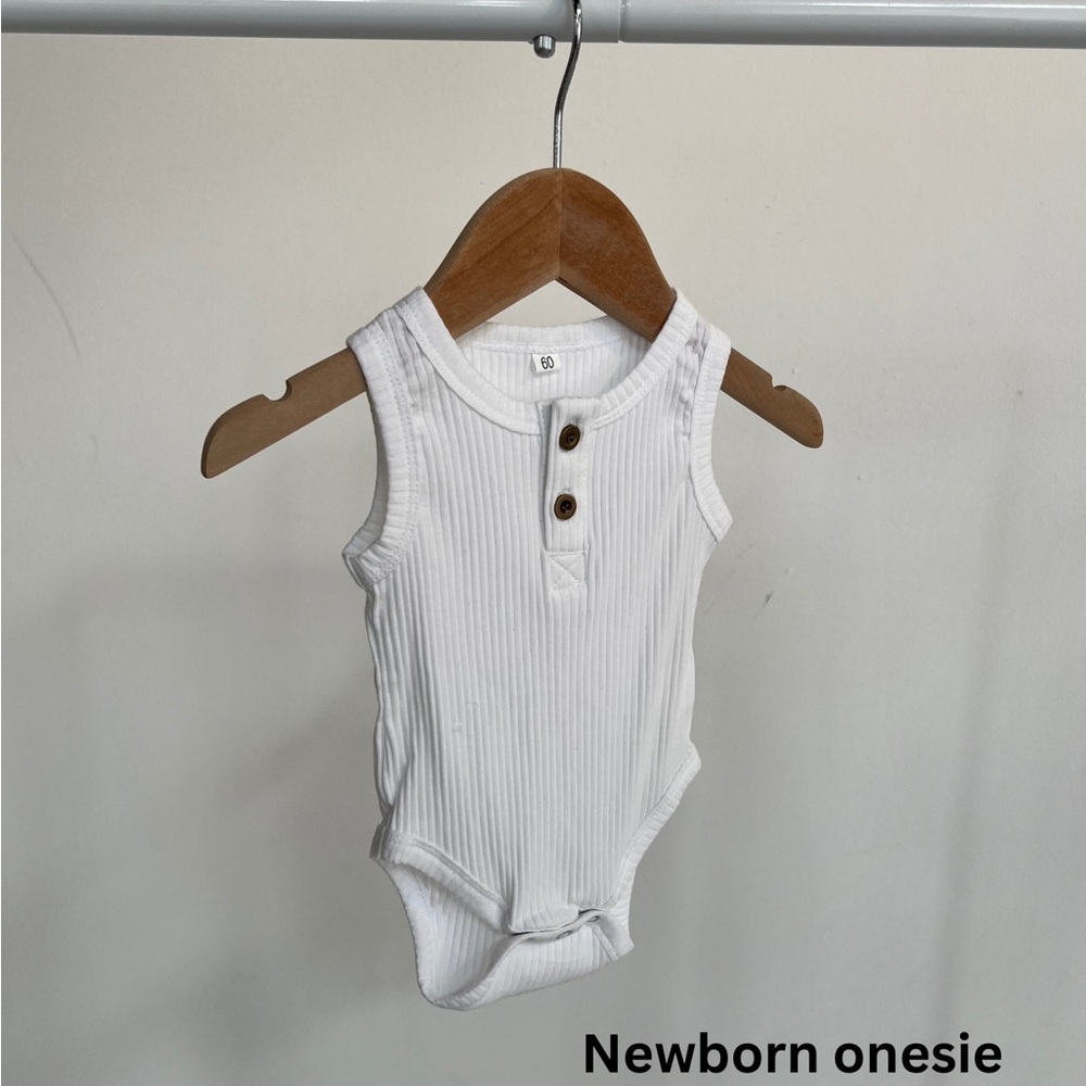 White newborn onesie